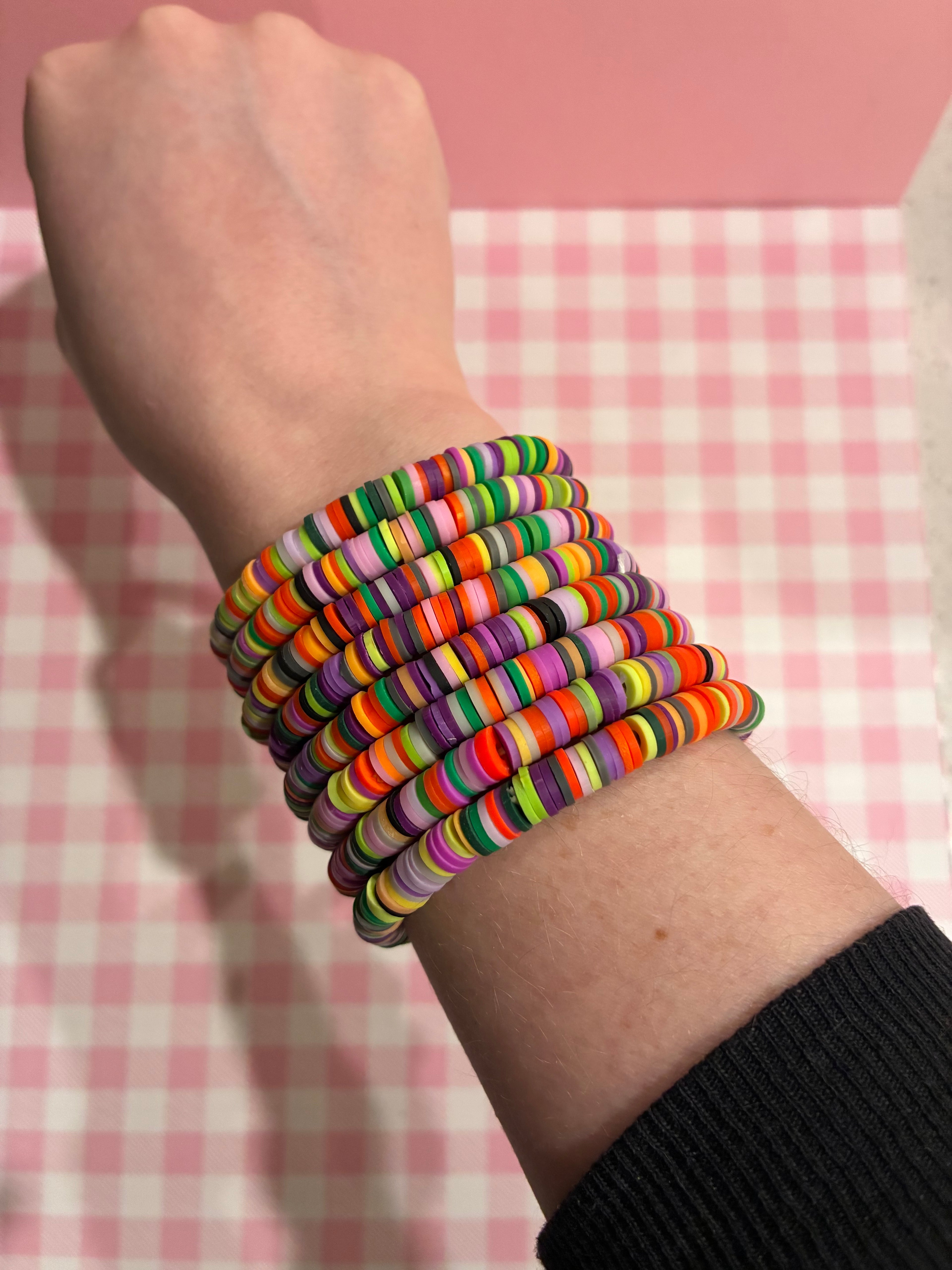 Monster Mash Confetti Clay Bead Bracelet