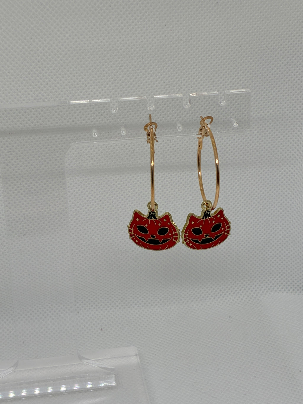 Red Skull Pumpkin Cat Hoops