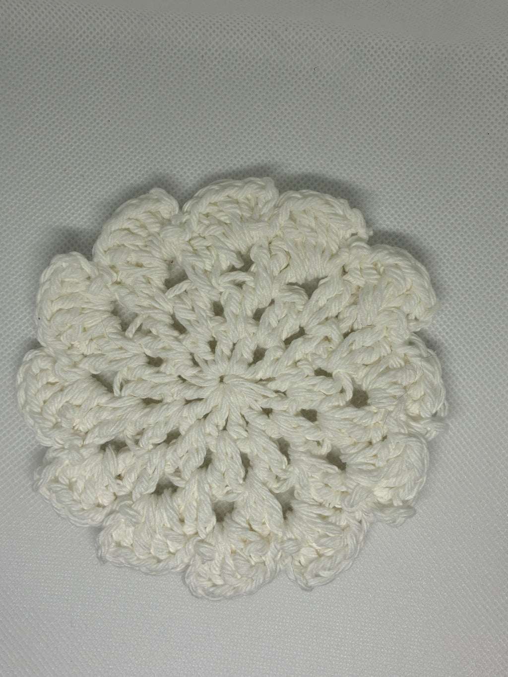 White Crochet Coaster