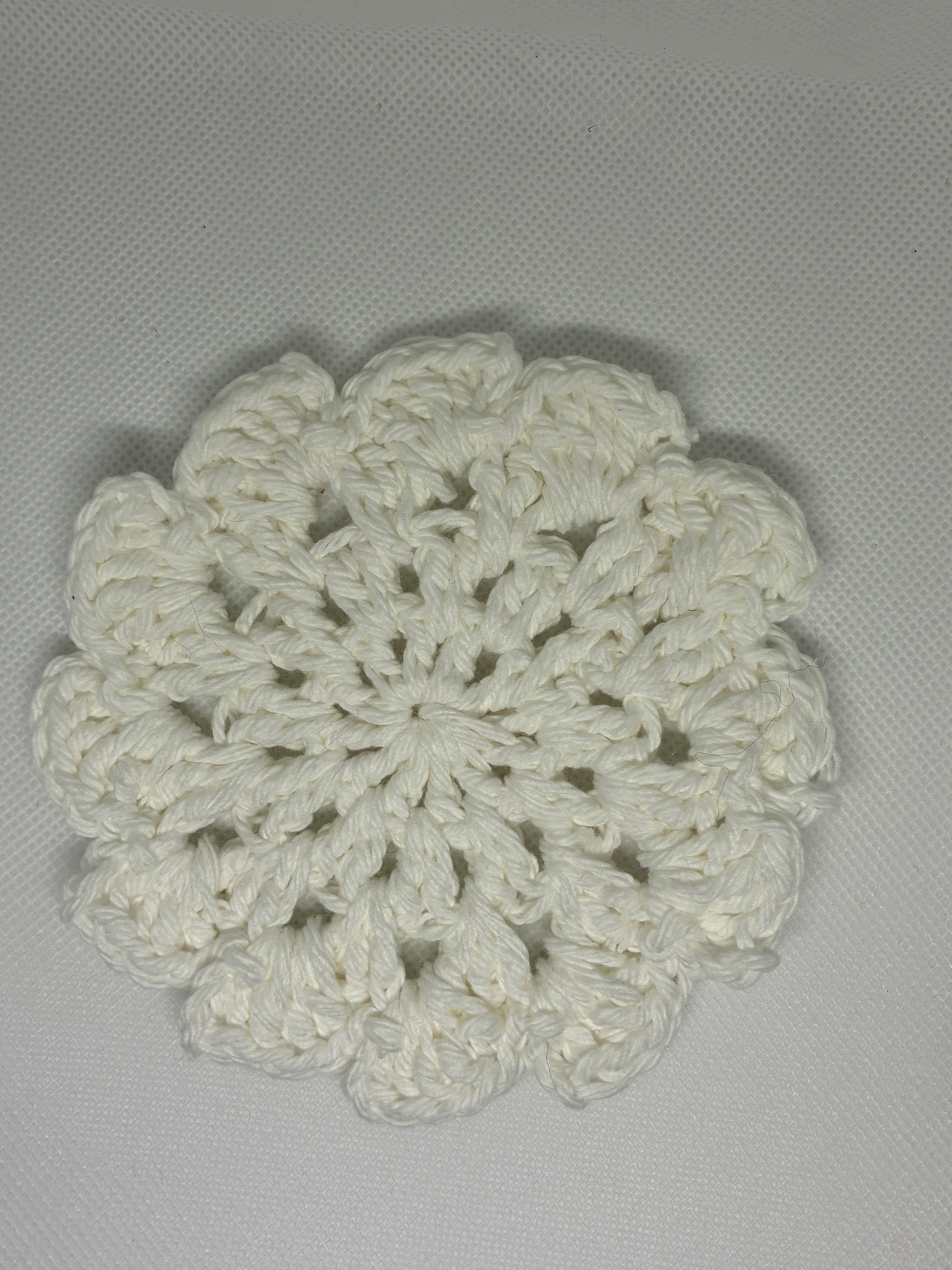 White Crochet Coaster