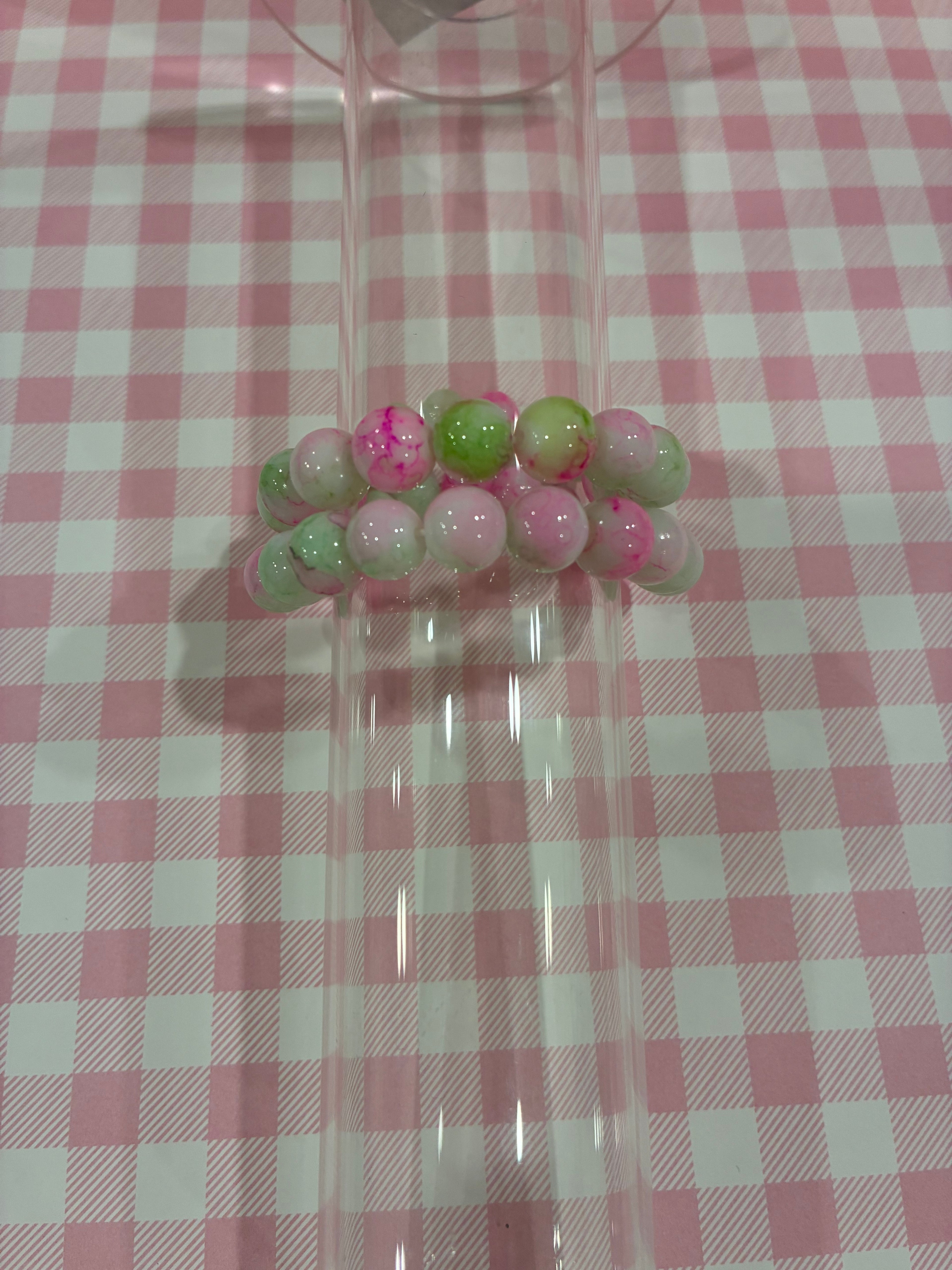 Poison Ivy Dyed Jade Beaded Bracelet