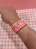 Pink Clay Bead Bracelet