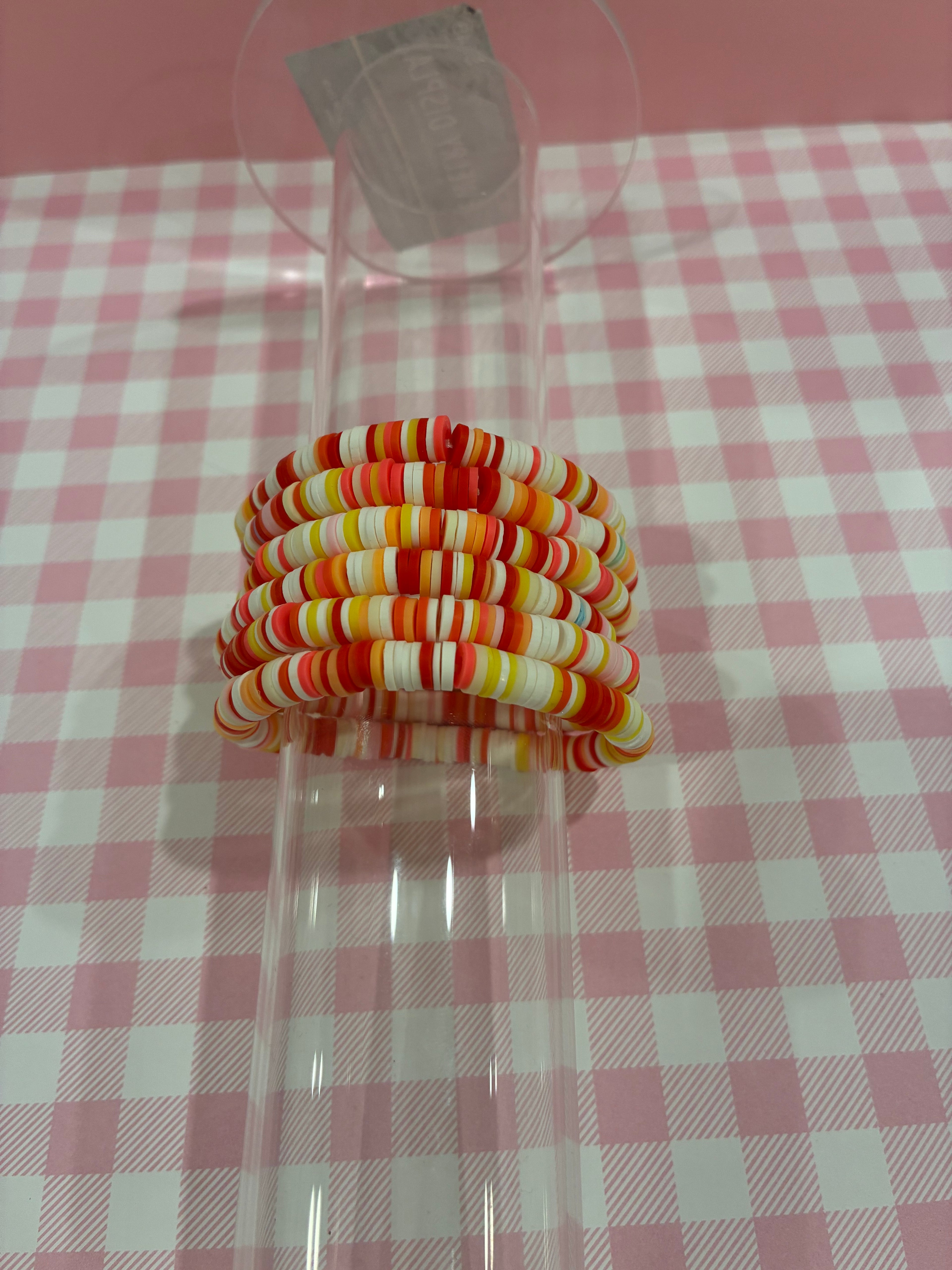 Summer Sunset Clay Bead Bracelet