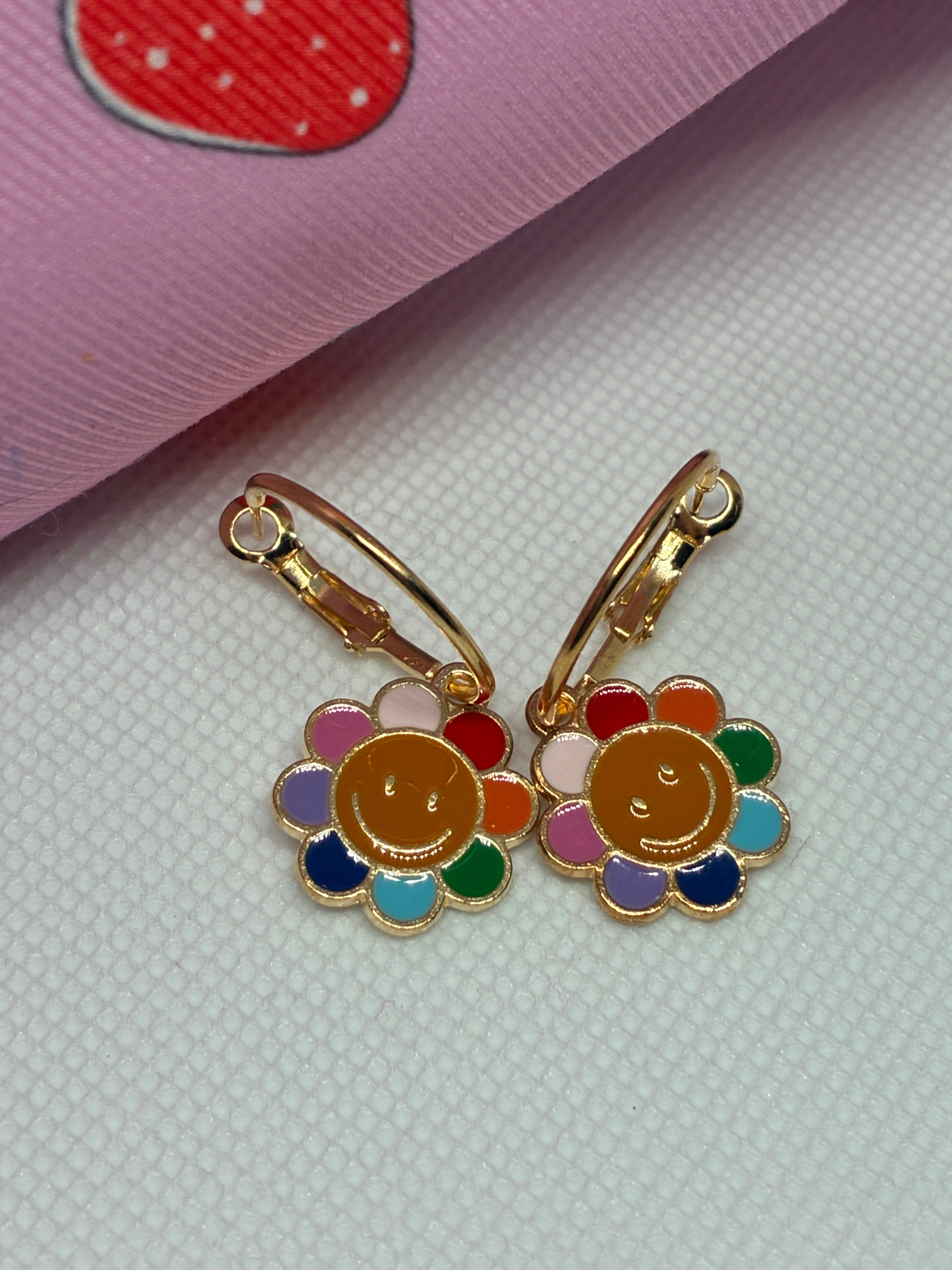 Rainbow Flower Hoops