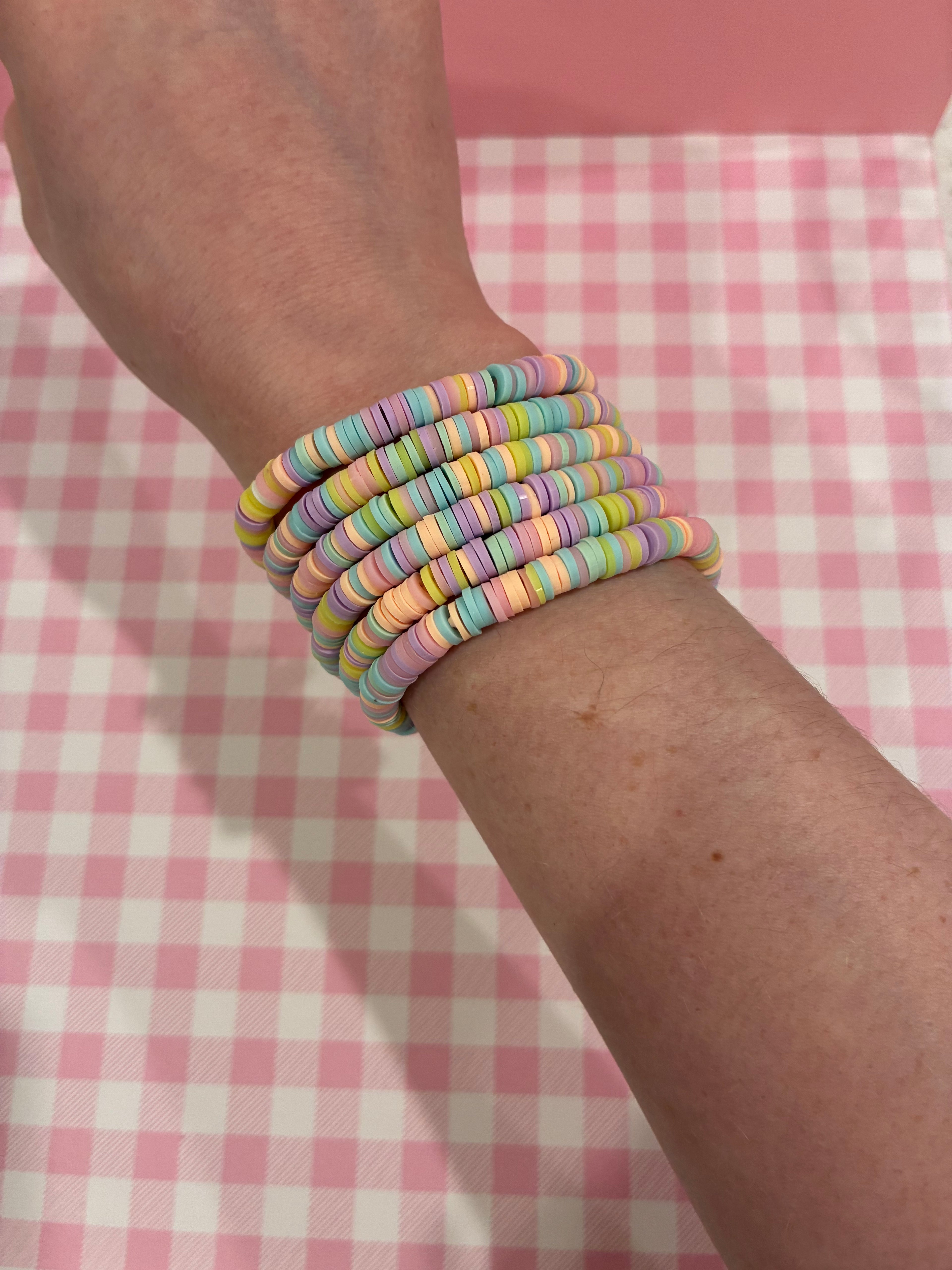 Pastel Clay Bead Bracelet
