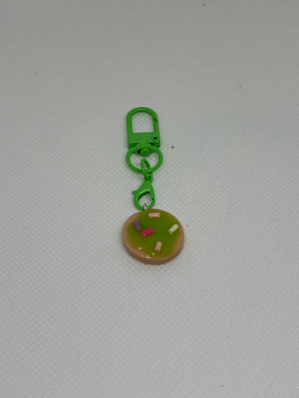 Green Clay Cookie Keychain