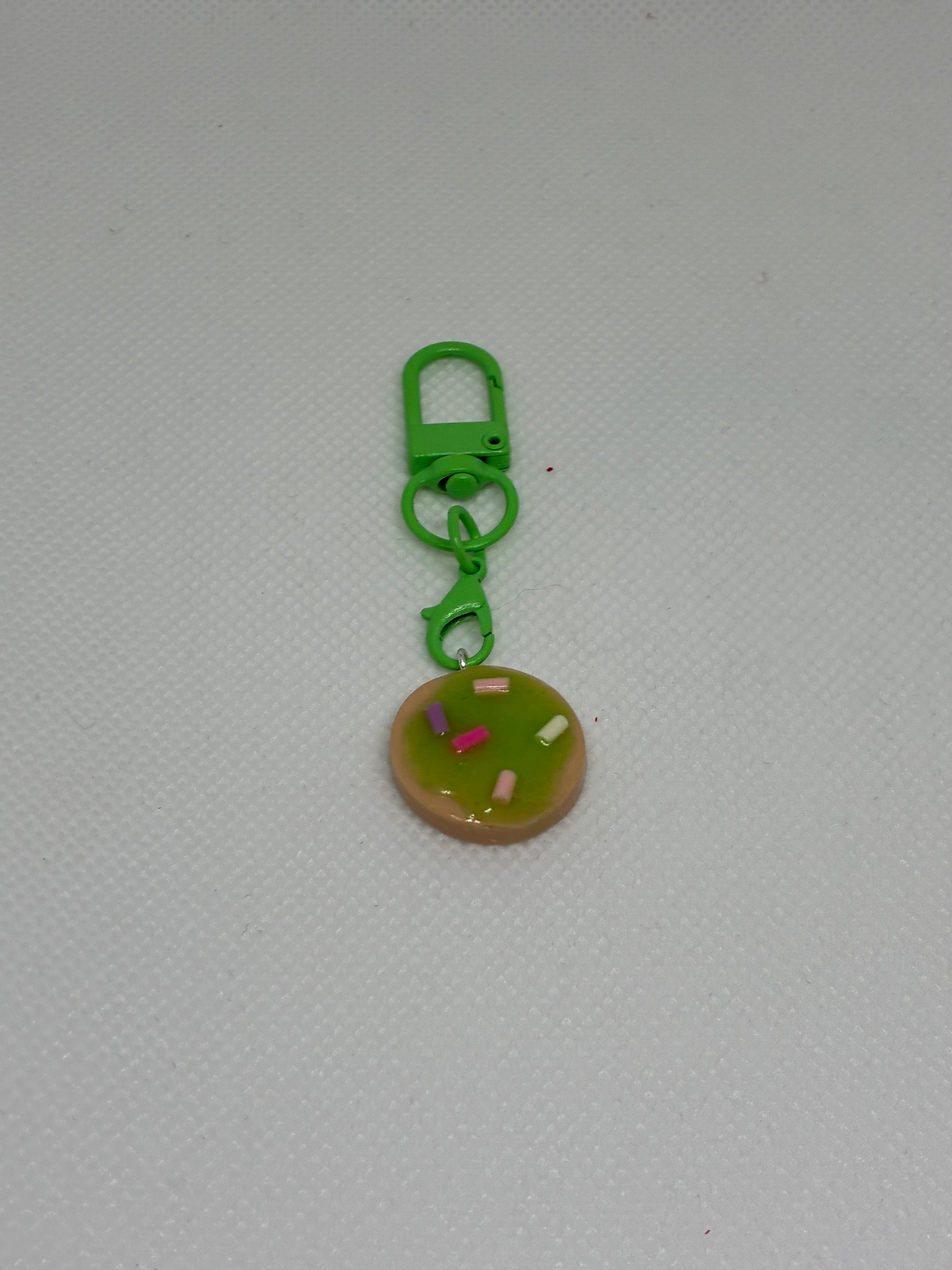 Green Clay Cookie Keychain