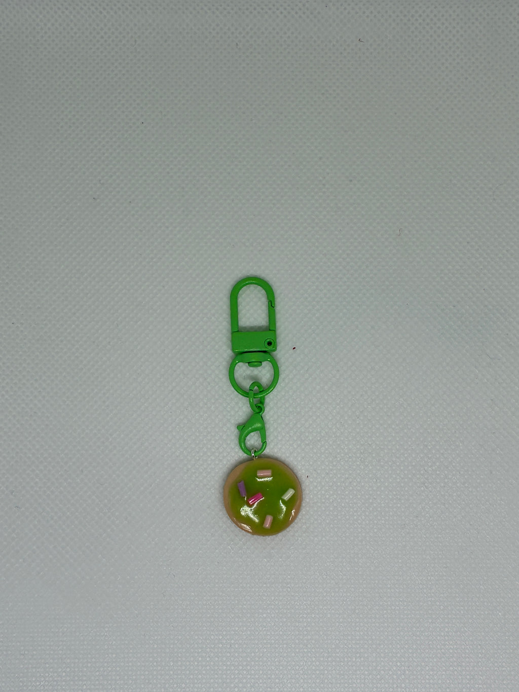 Green Clay Cookie Keychain