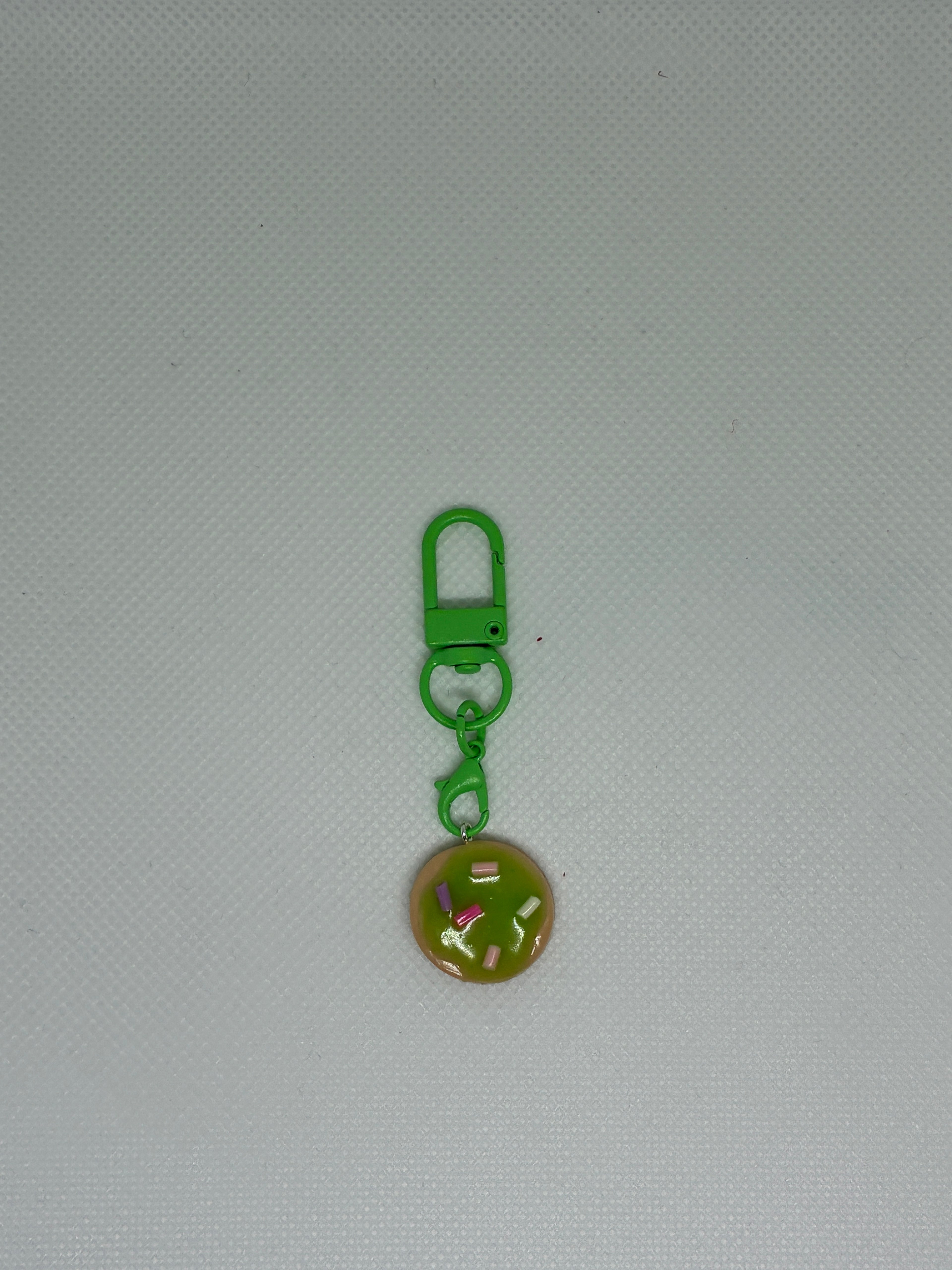 Green Clay Cookie Keychain