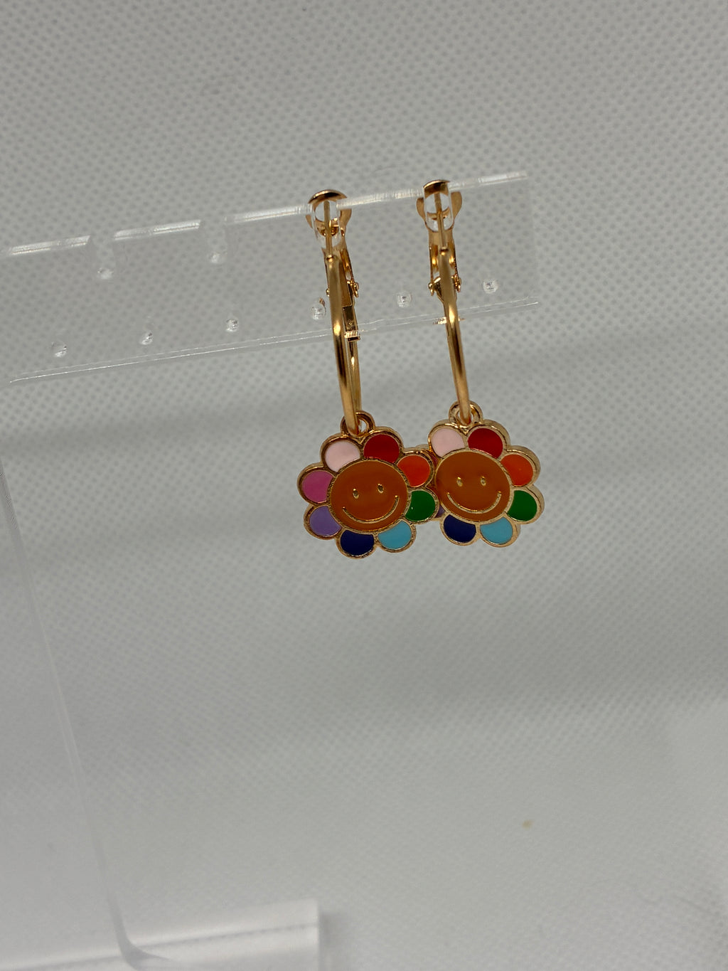Rainbow Flower Hoops