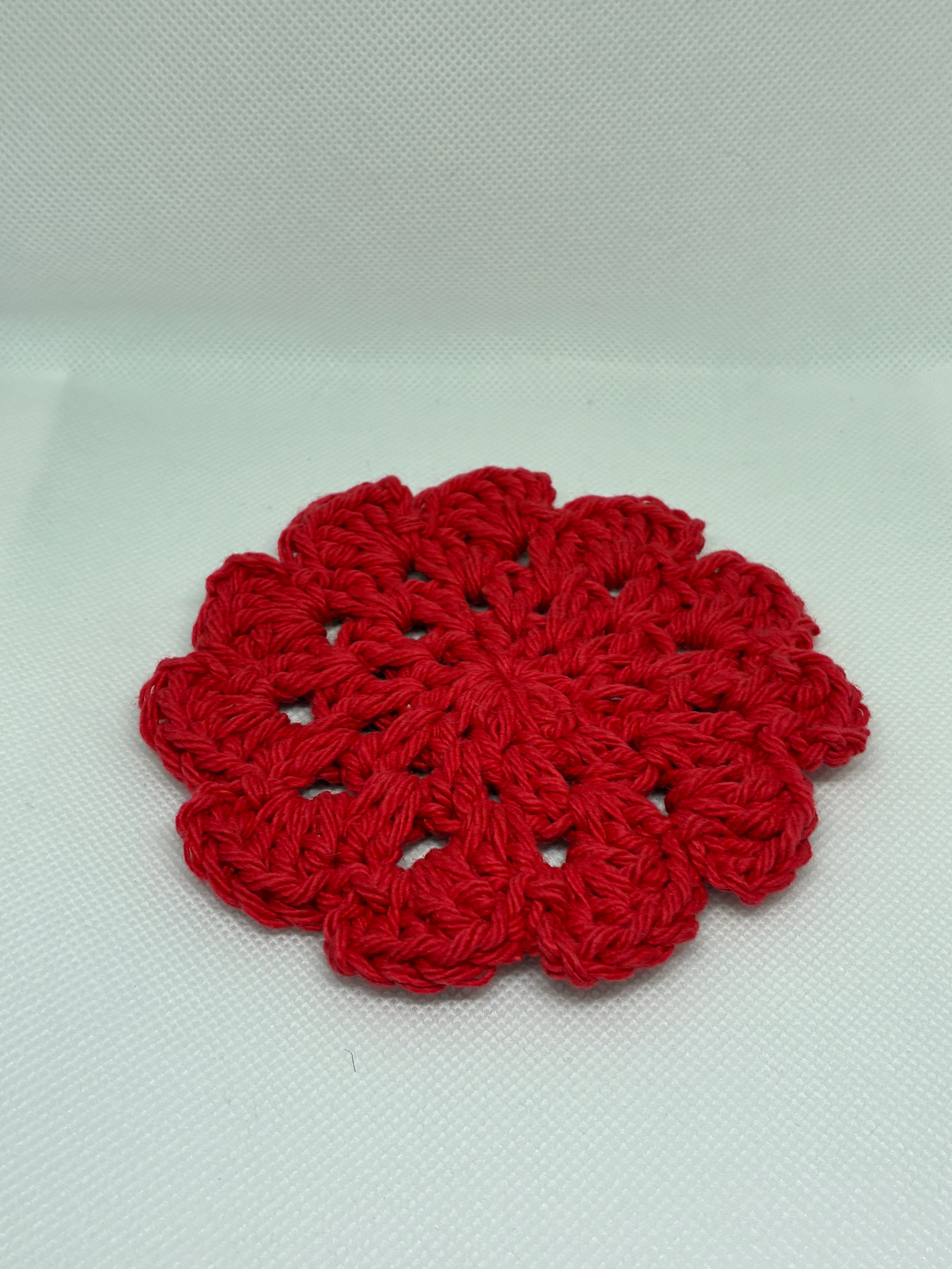 Red Crochet Coaster