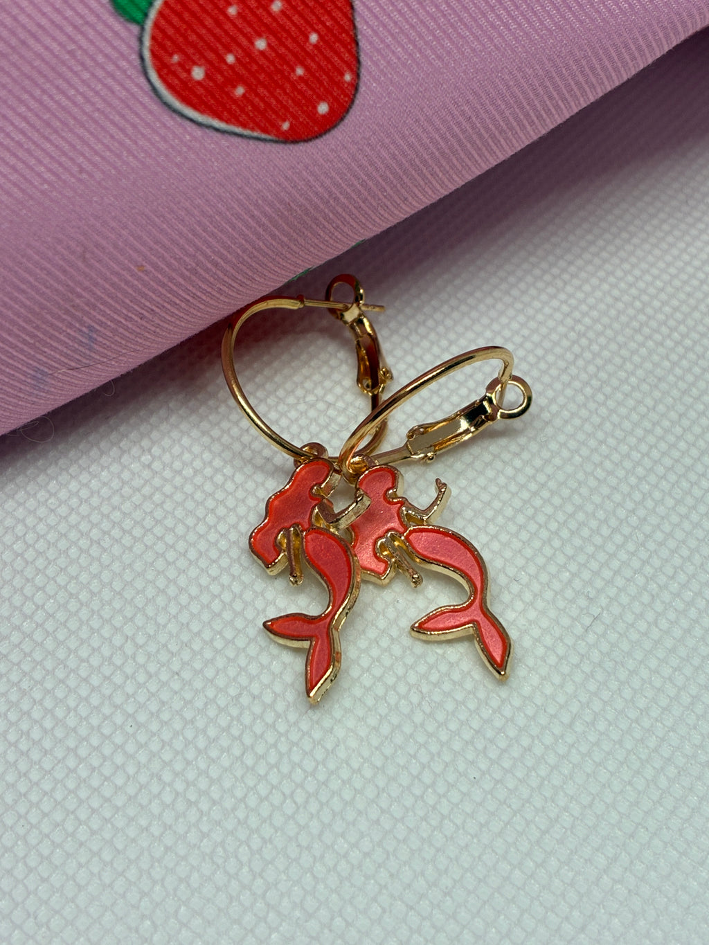 Pink Mermaid Hoops