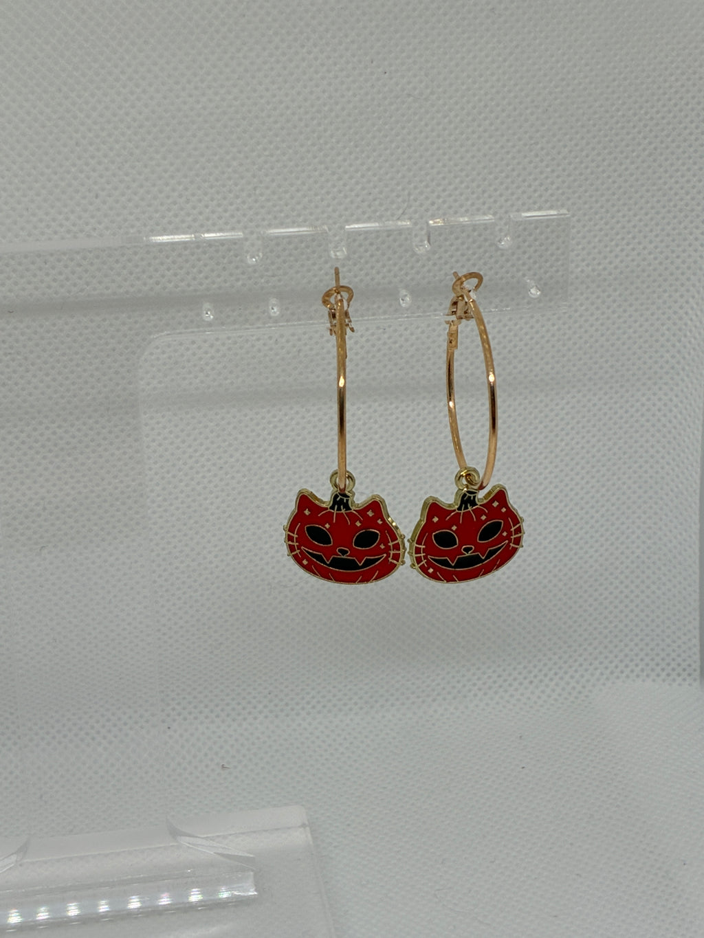 Red Skull Pumpkin Cat Hoops