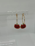 Red Skull Pumpkin Cat Hoops