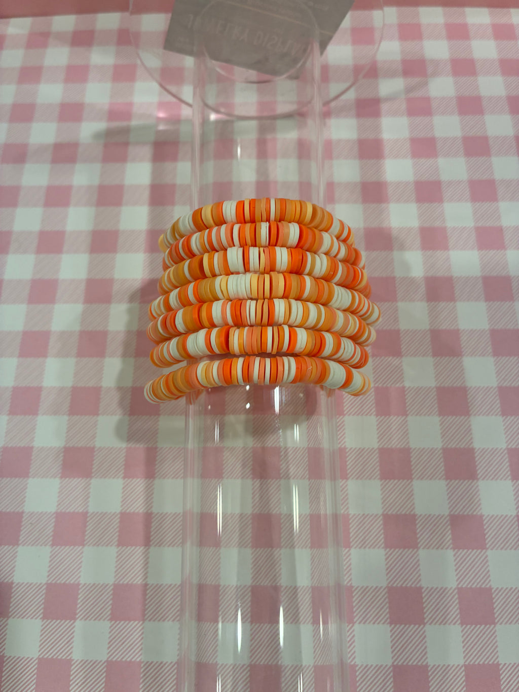 Orange Clay Bead Bracelet