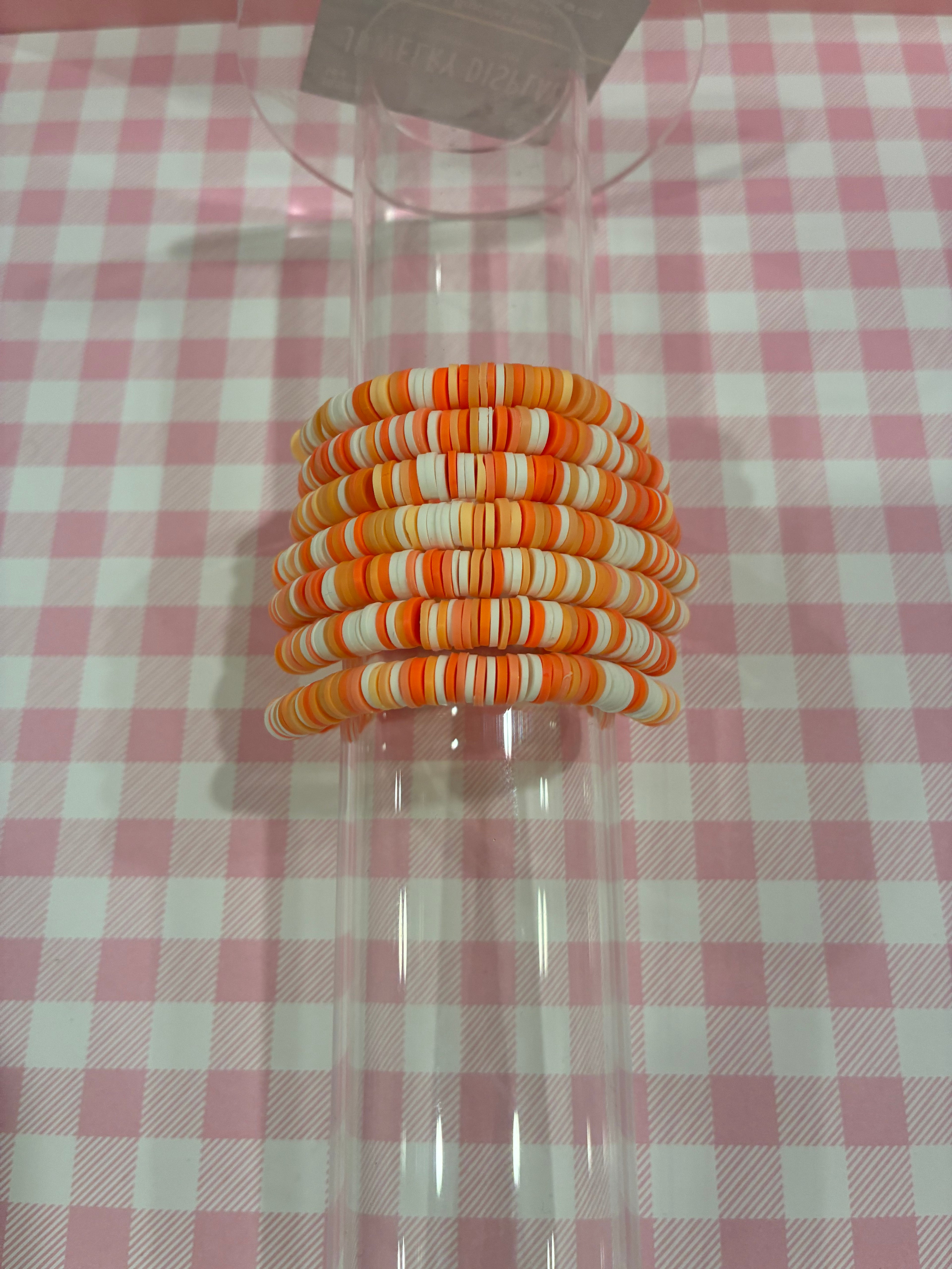 Orange Clay Bead Bracelet