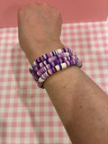 Purple Clay Bead Bracelet