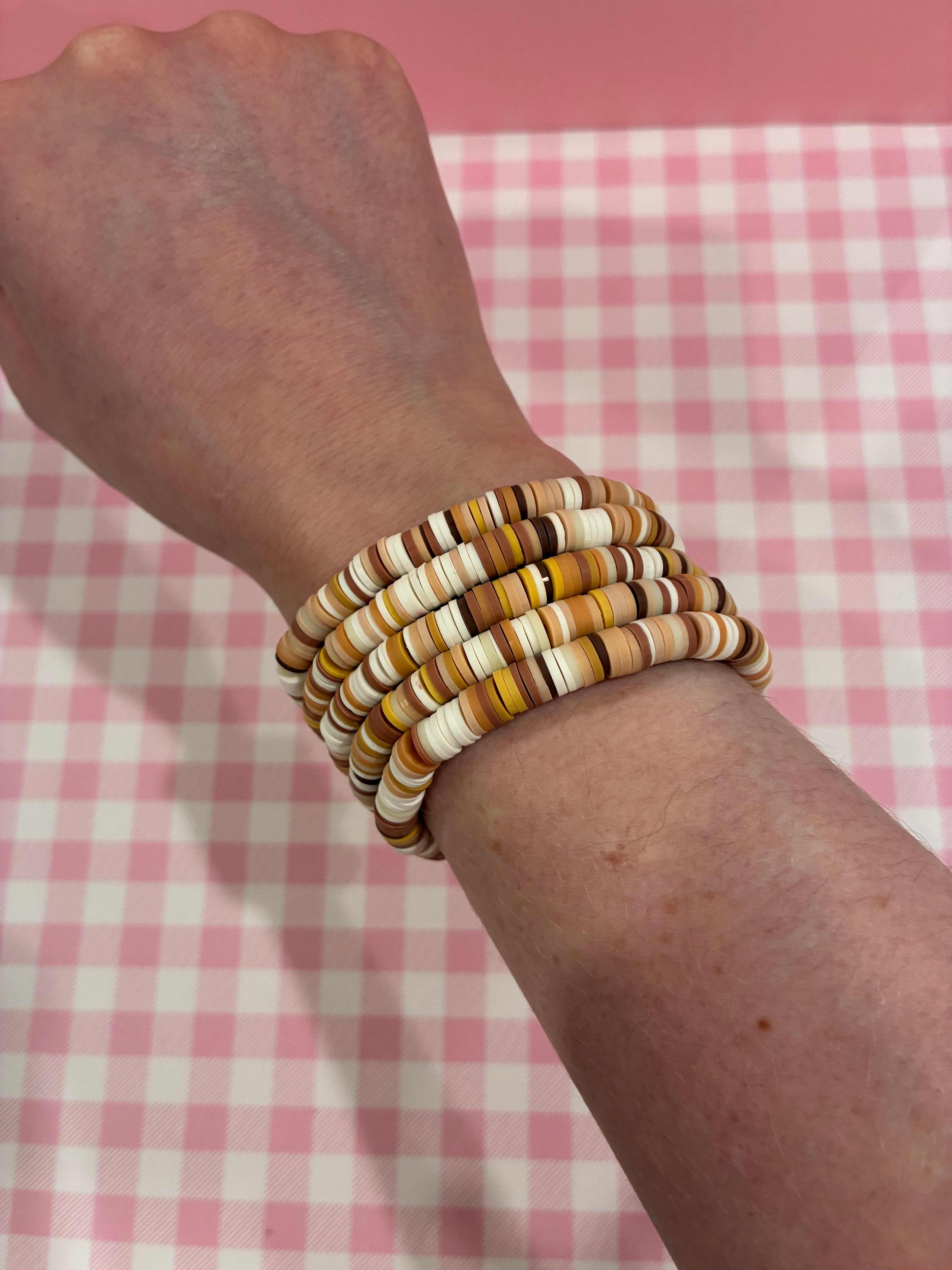 Brown Clay Bead Bracelet