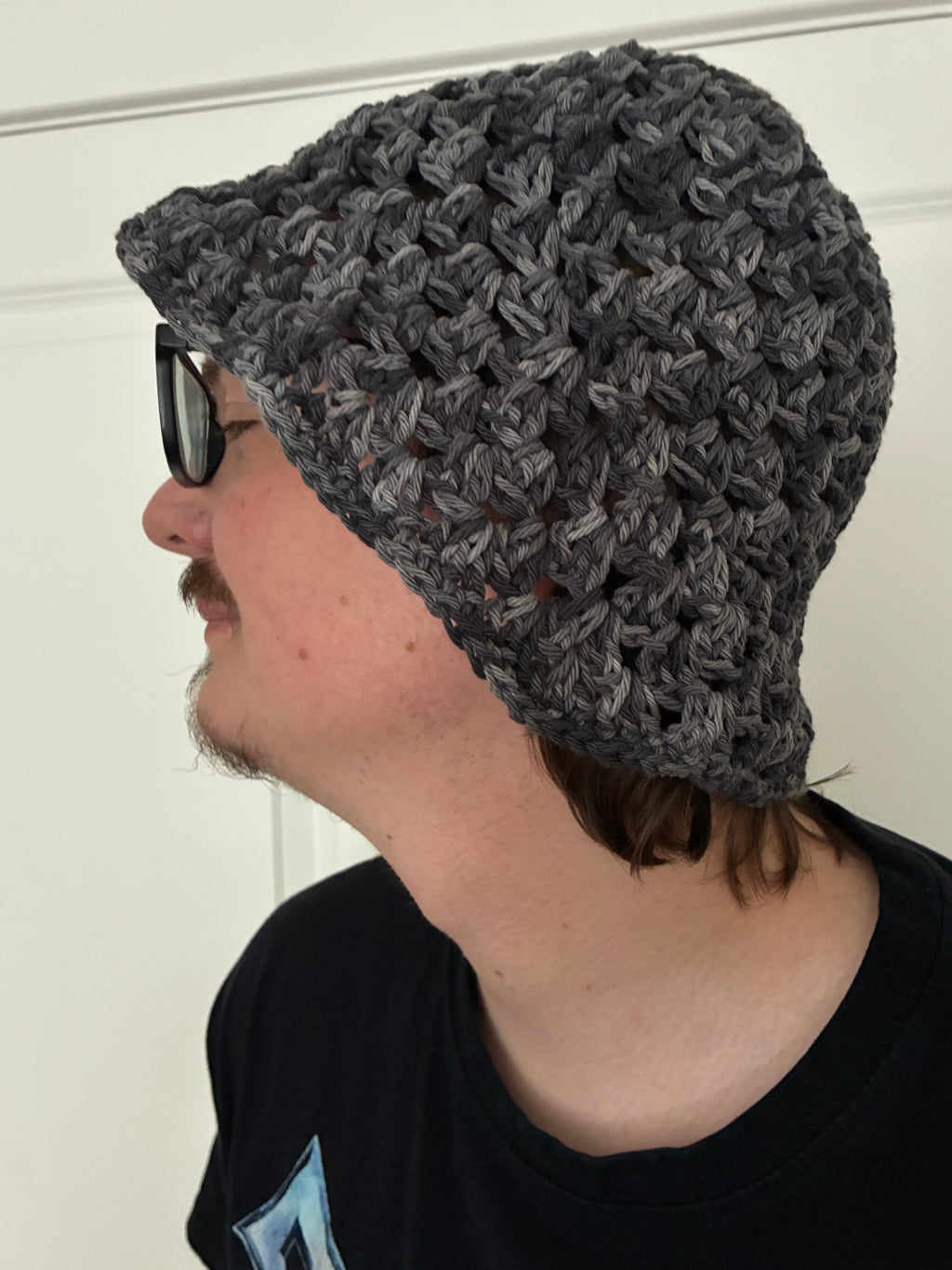 Gray Stripey Bucket Hat