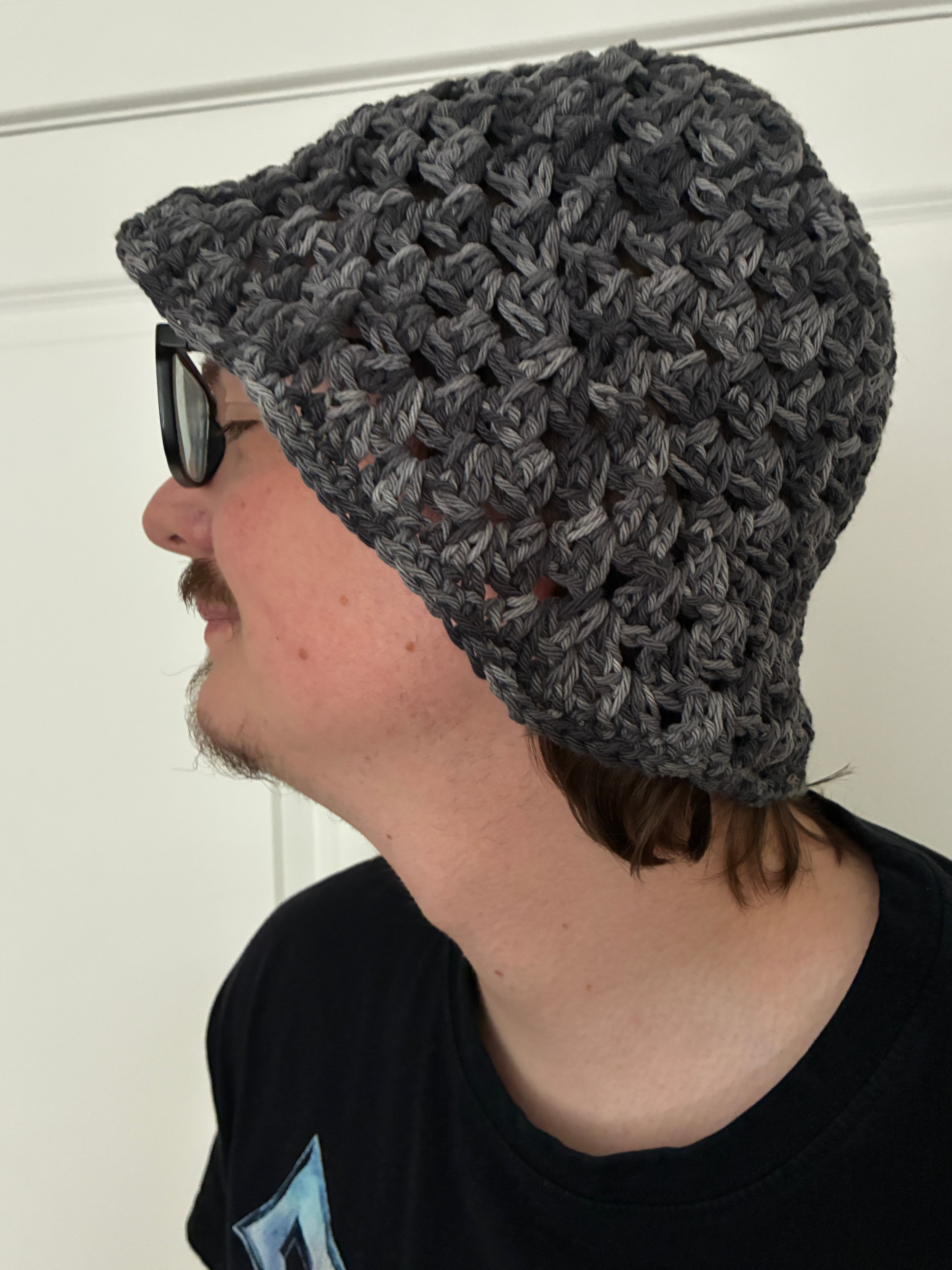 Gray Stripey Bucket Hat