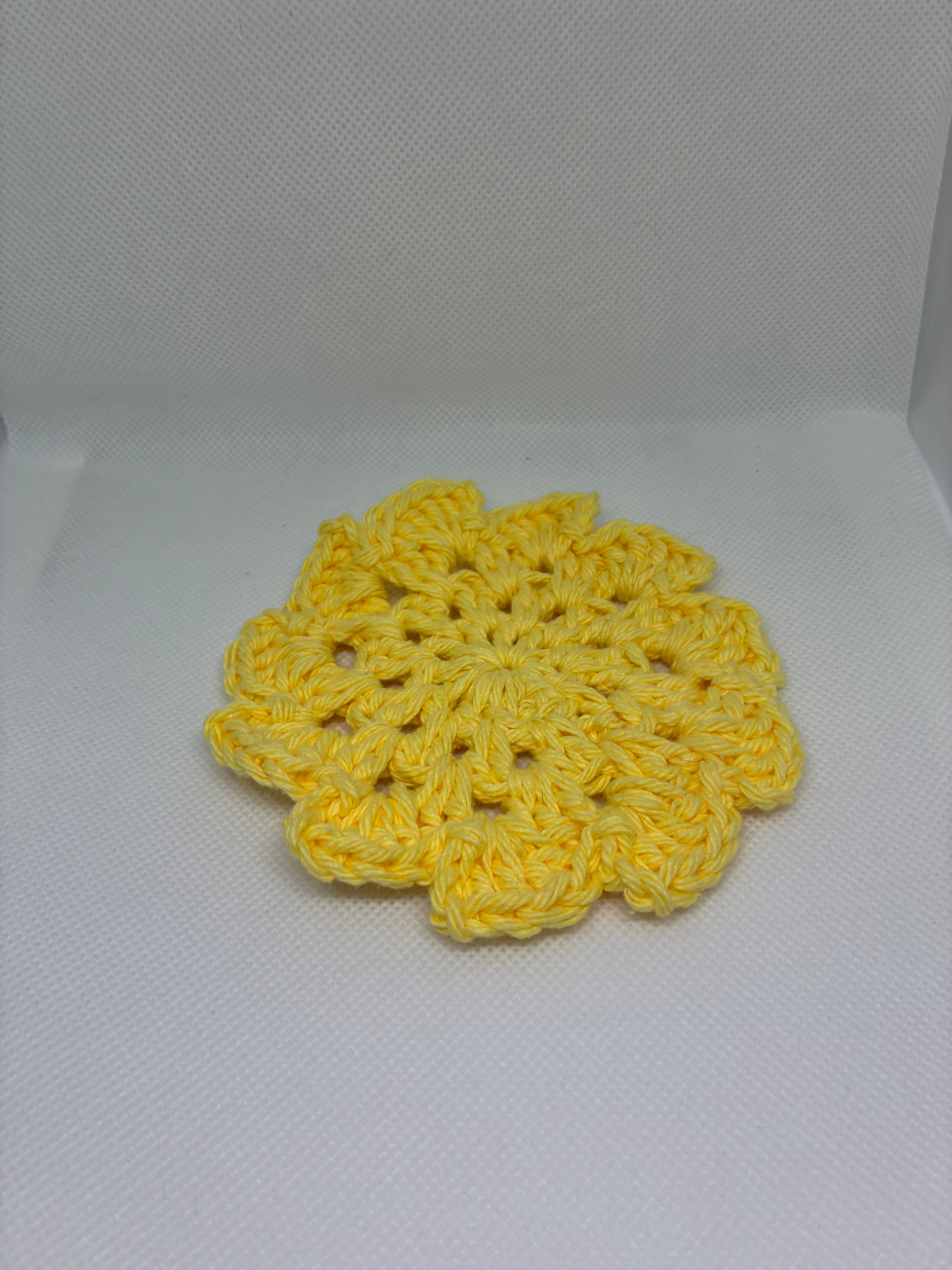 Yellow Crochet Coaster
