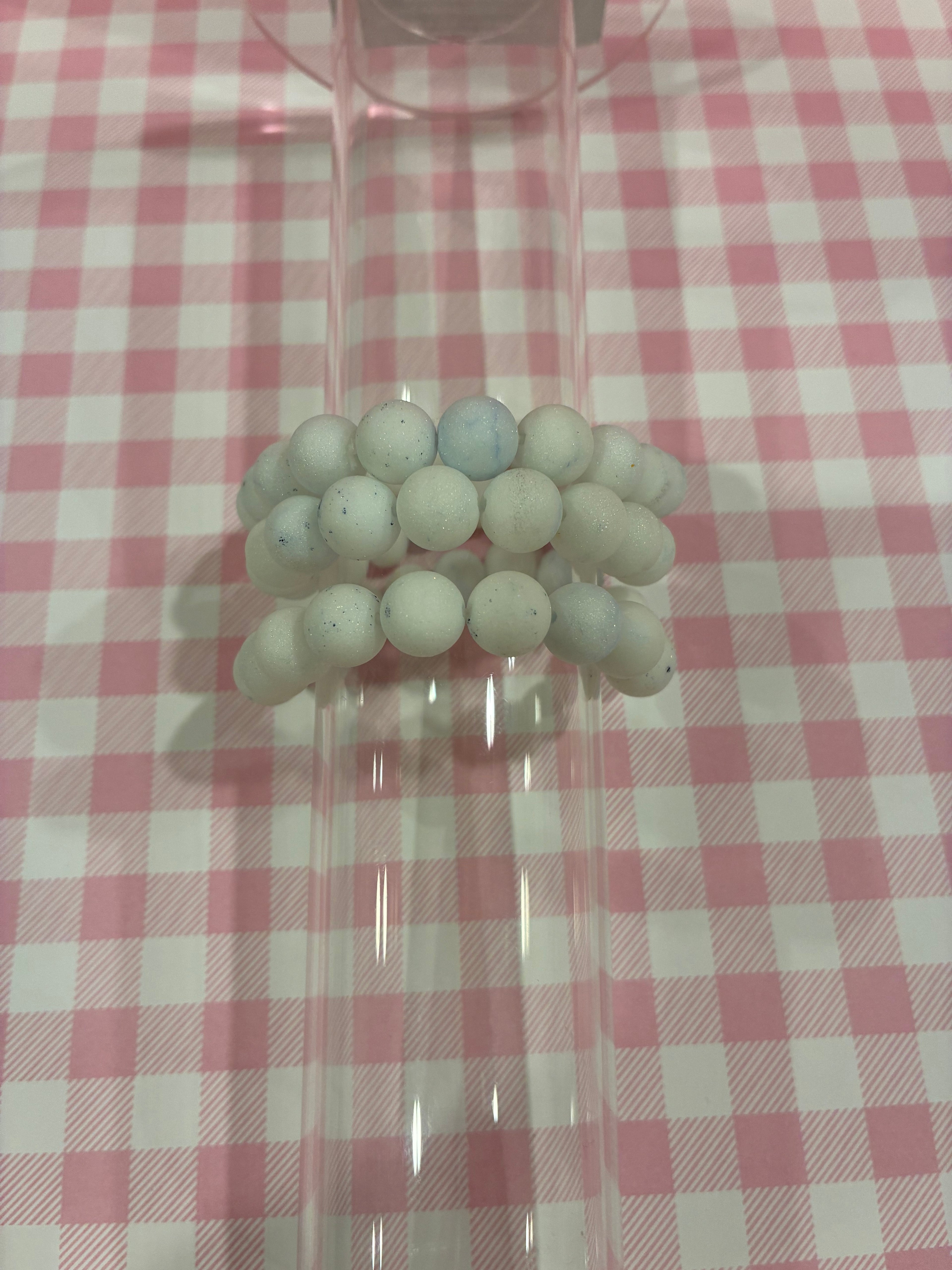 Blue Marble Beaded Bracelet