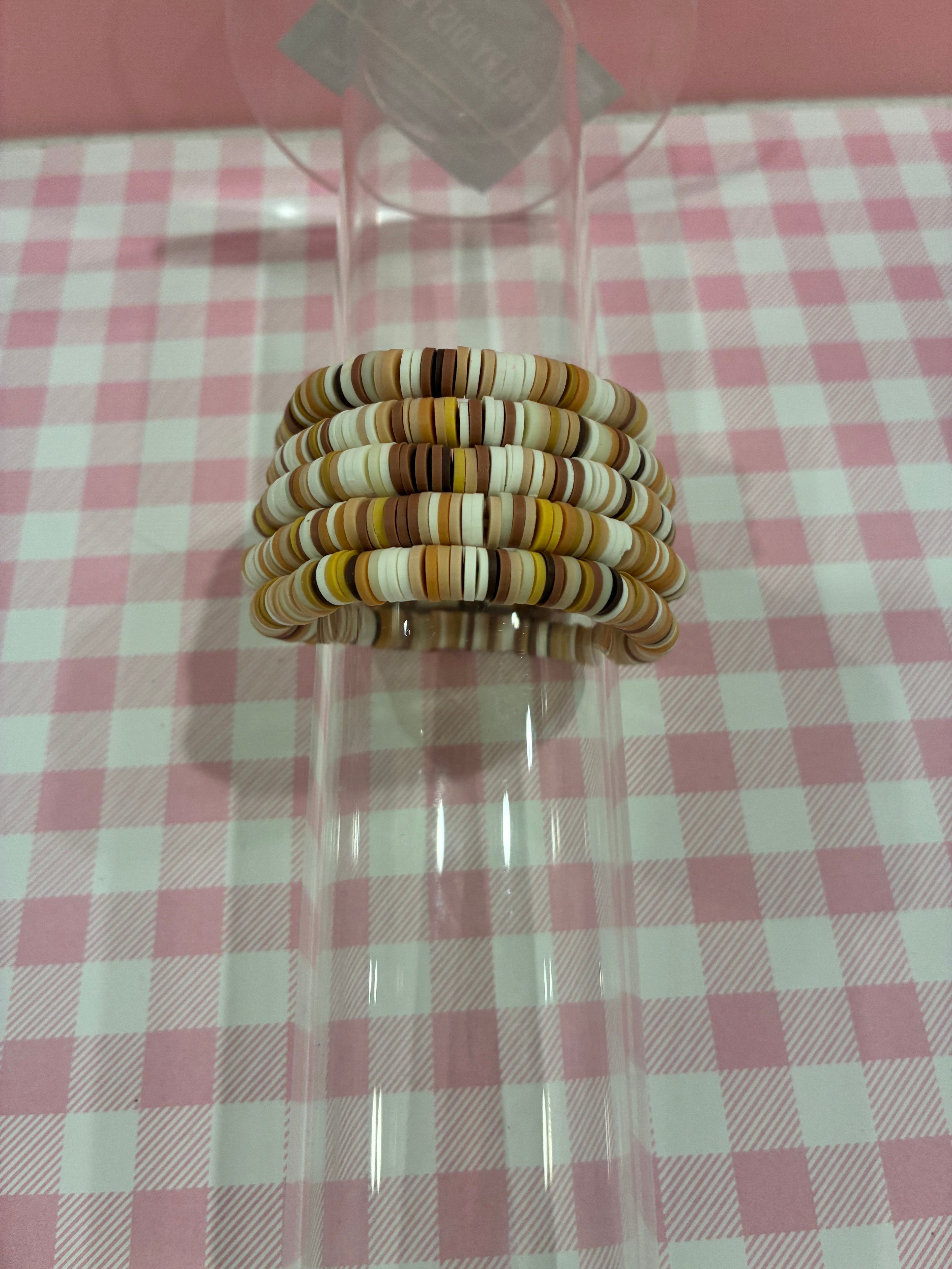 Brown Clay Bead Bracelet