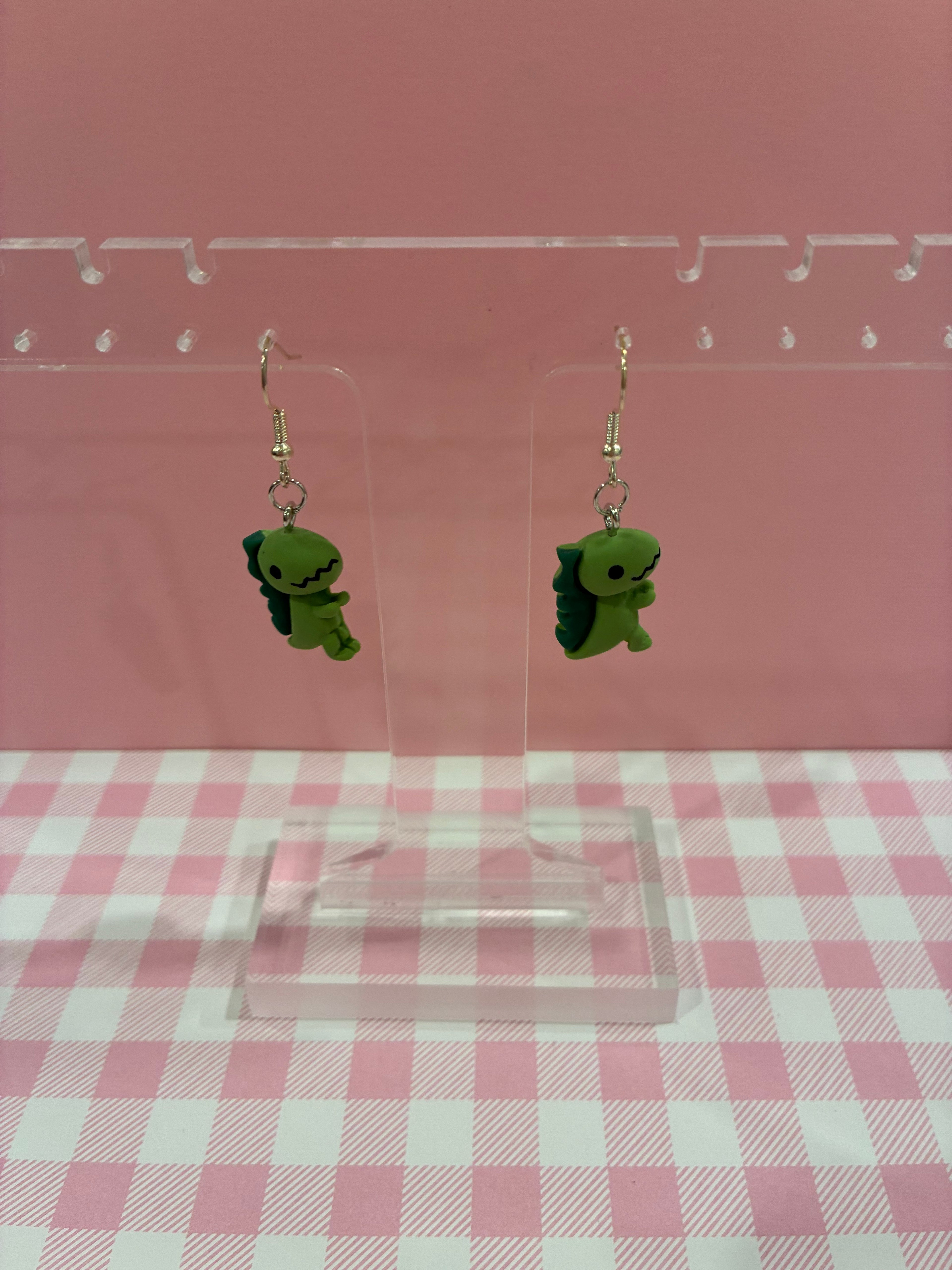 Green T-Rex Earrings