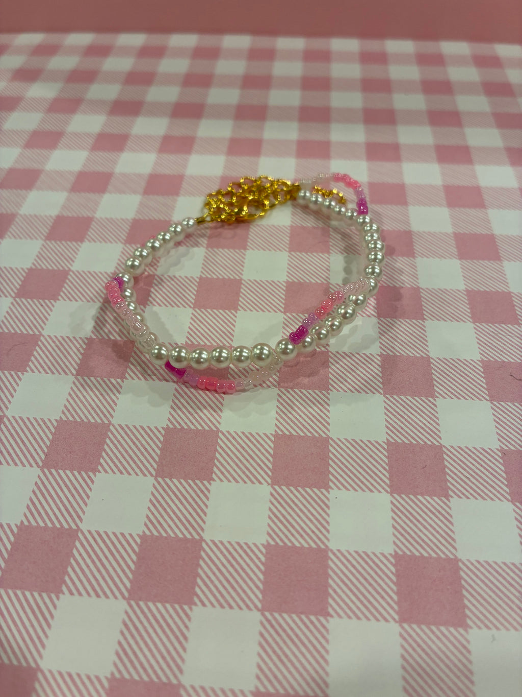 Pearl Spiral Glass Bead Bracelet
