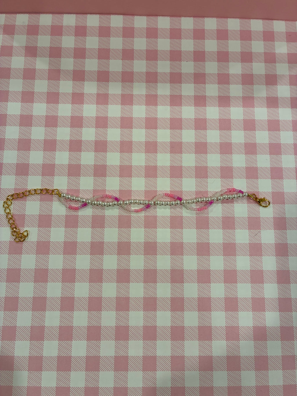 Pearl Spiral Glass Bead Bracelet