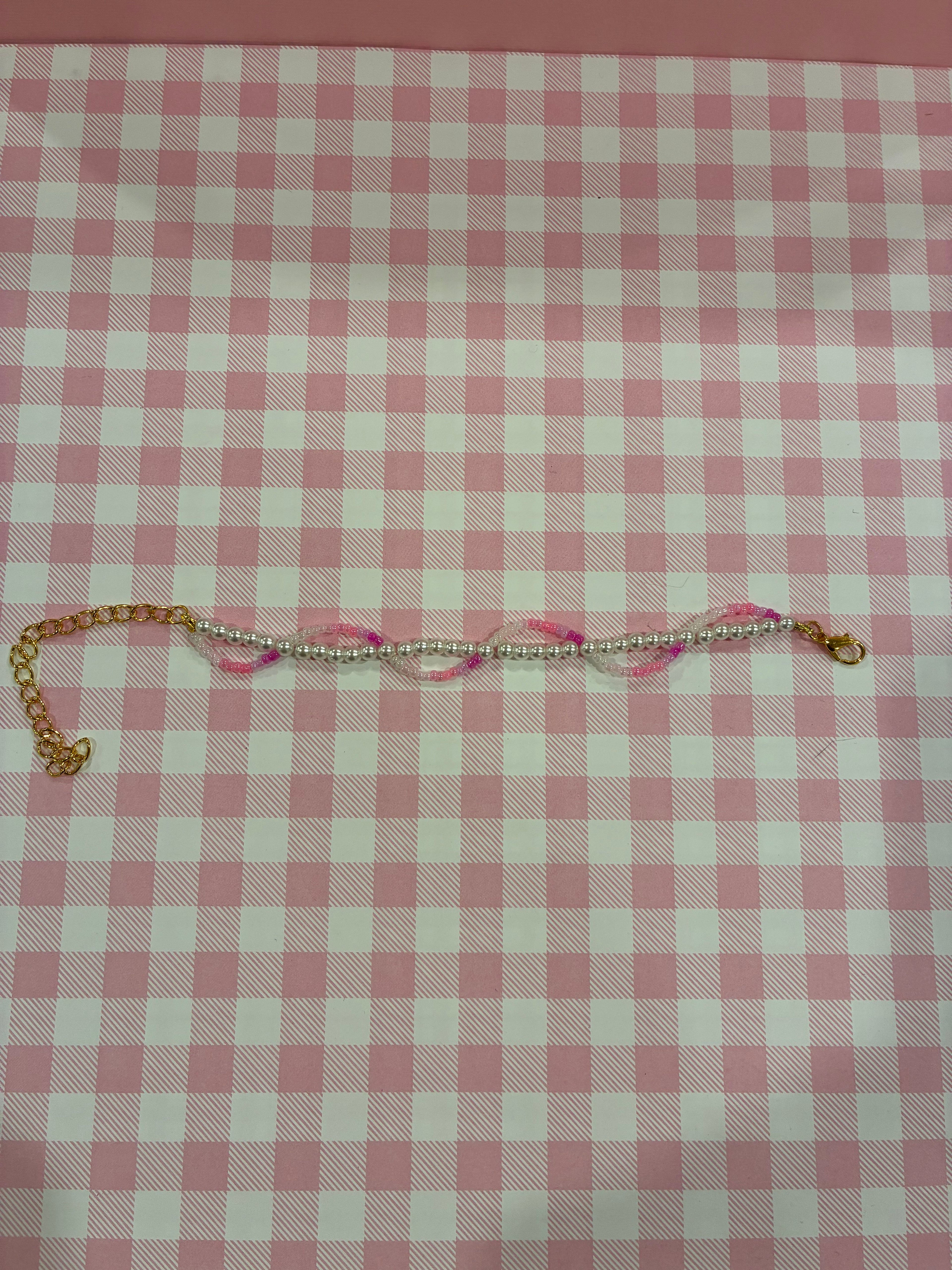 Pearl Spiral Glass Bead Bracelet