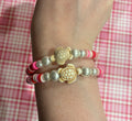 Valentine's Sea Turtle Pearl Clay Bead Bracelet