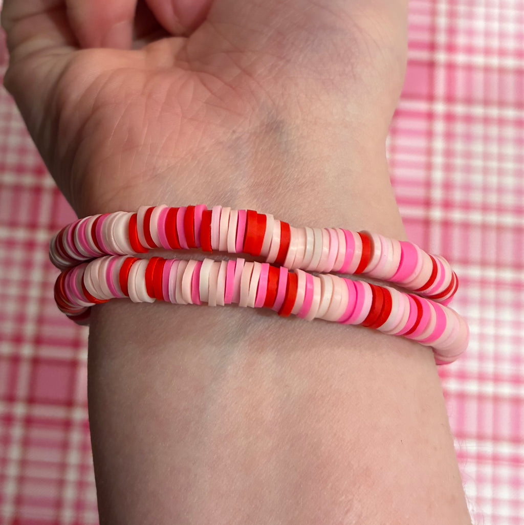 Valentine’s Day Clay Beaded Bracelet