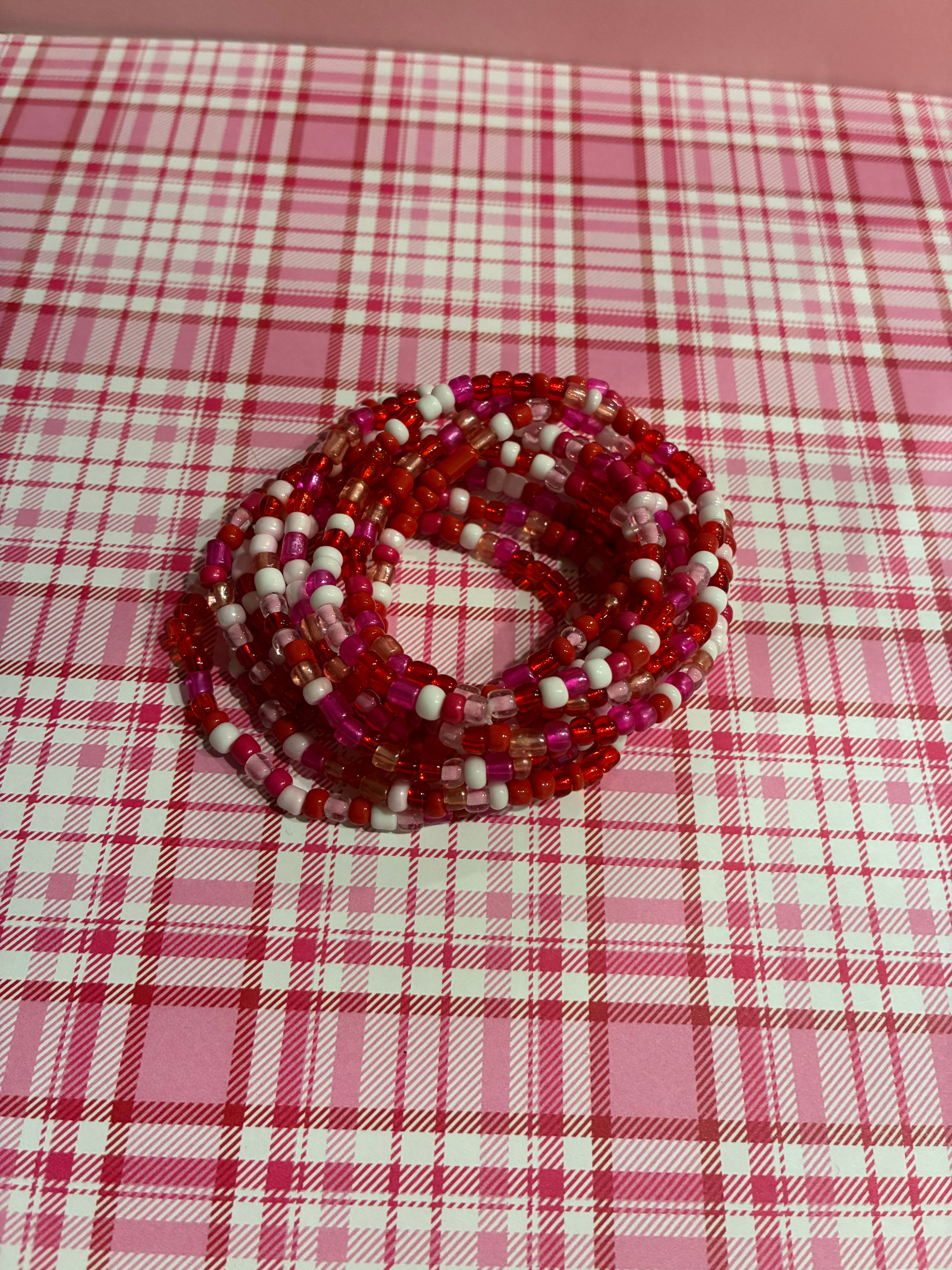 Valentine's Glass Bead Bracelets