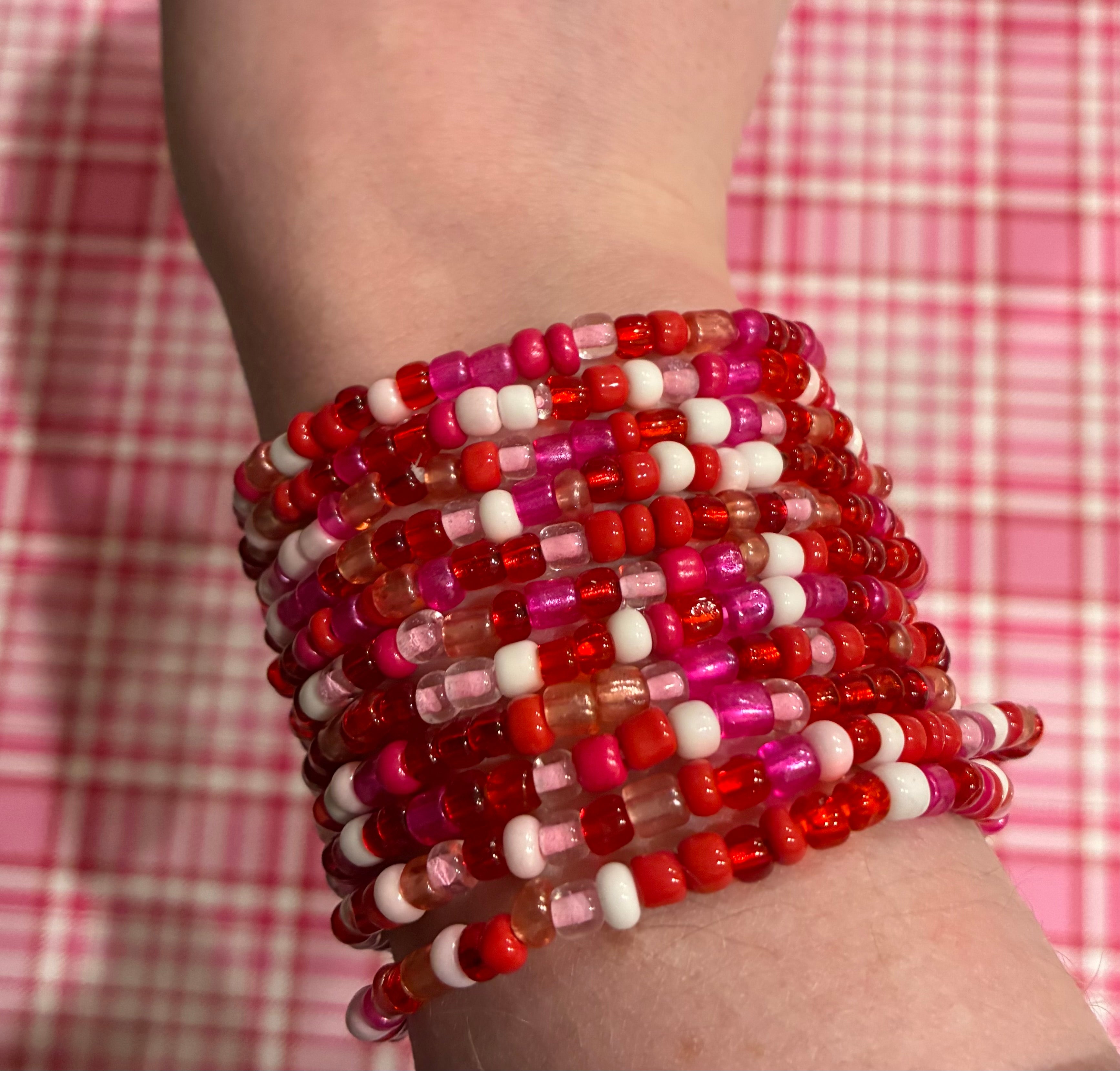 Valentine's Glass Bead Bracelets
