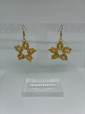 Golden Star Glass Bead Earrings