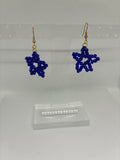Blue Star Glass Bead Earrings