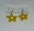 Yellow Star Glass Bead Earrings