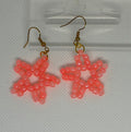 Salmon Star Glass Bead Earrings