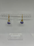 Purple Crystal Ball Earrings