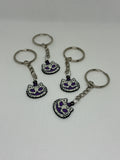 Purple Skeleton Cat Keychain