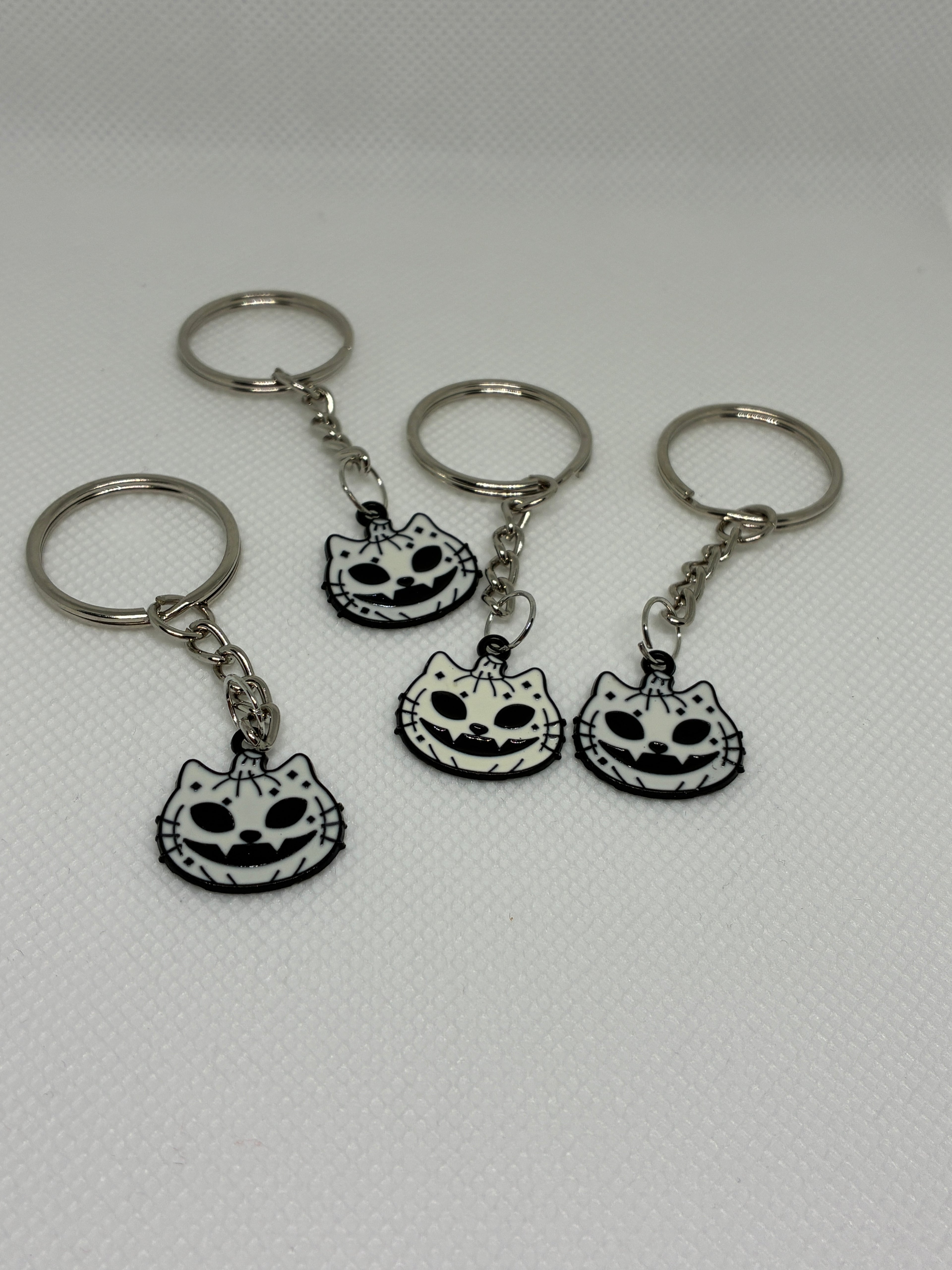 Skeleton Cat Keychain