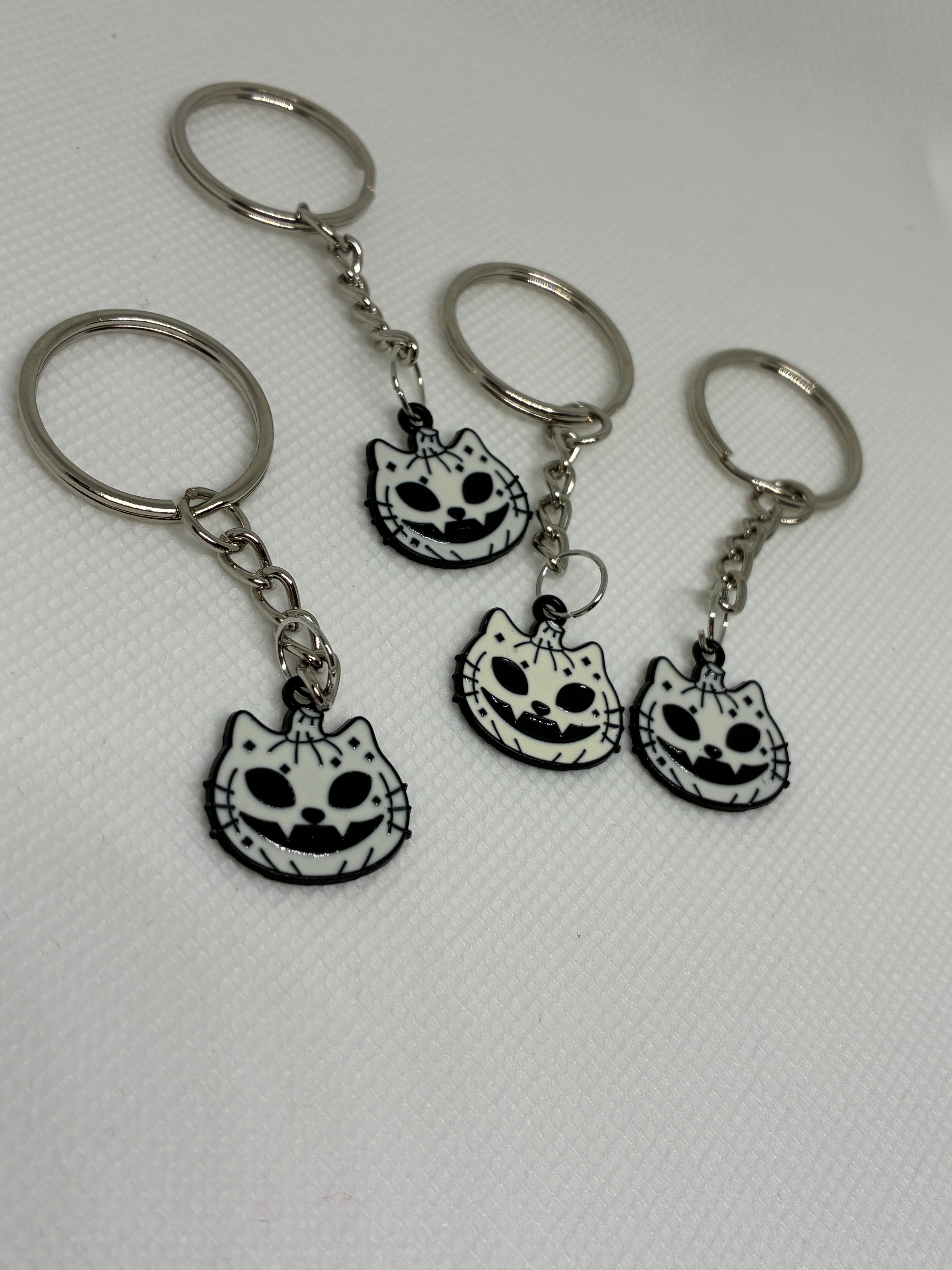 Skeleton Cat Keychain