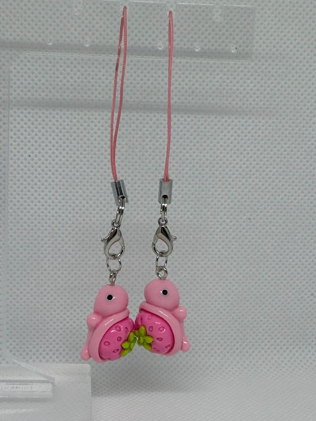 Pink Strawberry Turtle Key Chain