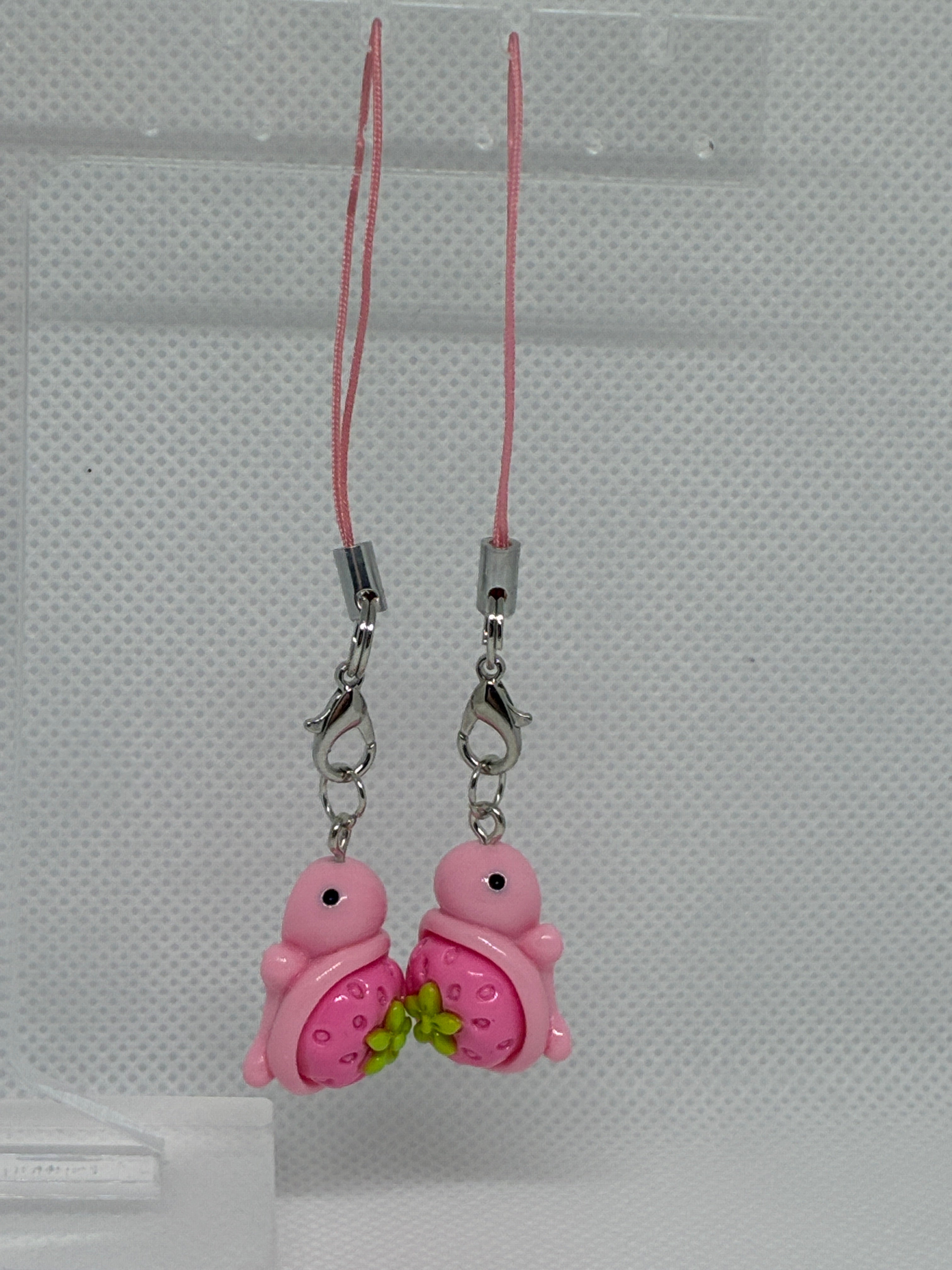 Pink Strawberry Turtle Key Chain