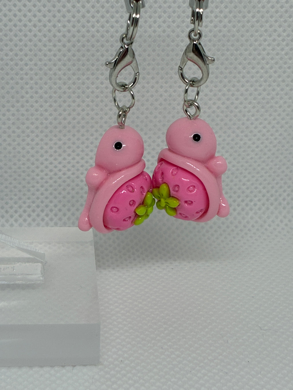 Pink Strawberry Turtle Key Chain